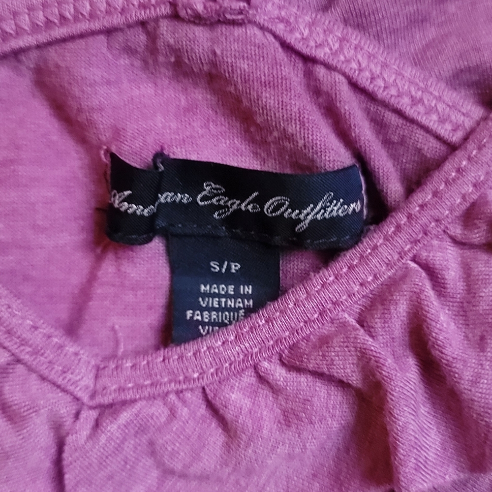 AEO Women's Ruffled Pink Top - Picture 3 of 4